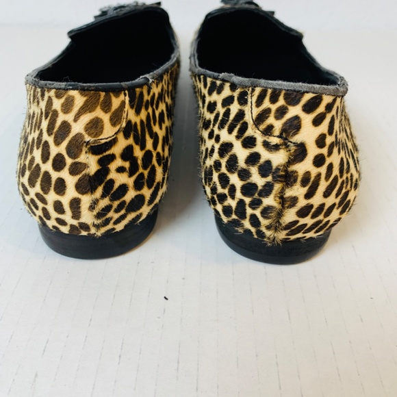 Steve Madden Loafer Flats Womens 8.5 Leopard Print Calf Hair Tassels Slip On - Picture 8 of 12